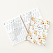 Personalized Sunny Floral Pattern Recipe Book ノートブック (内部)