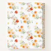 Personalized Sunny Floral Pattern Recipe Book ノートブック (裏面)