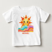 Personalized Sunny Rainbow Baby  ベビーTシャツ (正面)