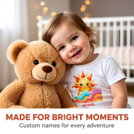 Personalized Sunny Rainbow Baby  ベビーTシャツ