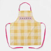 Personalized Sunny Yellow Gingham Plaid  エプロン (正面)