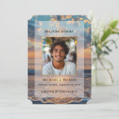 Personalized Sunset Funeral Photo Thank You Card サンキューカード (スタンド正面)