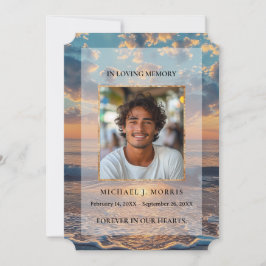 Personalized Sunset Funeral Photo Thank You Card サンキューカード
