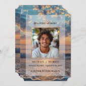 Personalized Sunset Funeral Photo Thank You Card サンキューカード (正面/裏面)