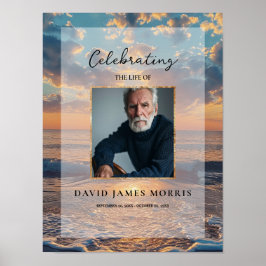 Personalized Sunset Funeral Welcome Sign ポスター