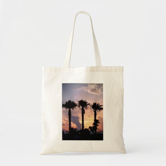 Personalized Sunset Palm Tree | Custom Quote Beach トートバッグ (正面)