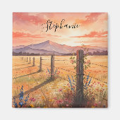 Personalized Sunset Wildflower マグネット (正面)