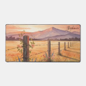 Personalized Sunset Wildflower Field デスクマット (正面)
