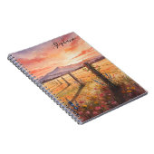 Personalized Sunset Wildflower Journal Notebook ノートブック (右側)