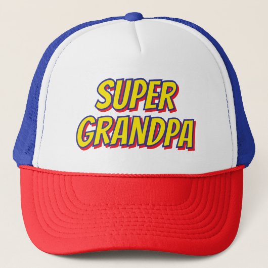 Personalized Super Grandpa, Superhero Father's Day キャップ (正面)