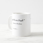 Personalized Super Mom Fuel Mug | Custom gift コーヒーマグカップ (正面左)