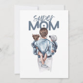Personalized Super Mom with Son and Daughter Gift  (正面)
