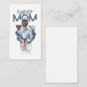 Personalized Super Mom with Son and Daughter Gift エンクロージャーカード (正面/裏面)