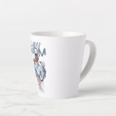 Personalized Super Mom with Son and Daughter Gift カフェラテマグ (右アングル)