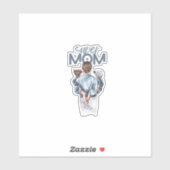 Personalized Super Mom with Son and Daughter Gift シール (シート)