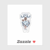 Personalized Super Mom with Son and Daughter Gift シール (シート)