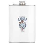 Personalized Super Mom with Son and Daughter Gift フラスク (正面)