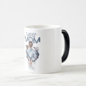 Personalized Super Mom with Son and Daughter Gift モーフィングマグカップ (正面右)