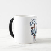 Personalized Super Mom with Son and Daughter Gift モーフィングマグカップ (正面左)