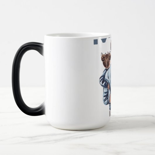 Personalized Super Mom with Son and Daughter Gift モーフィングマグカップ (左)