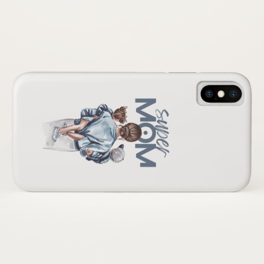 Personalized Super Mom with Son and Daughter Gift Case-Mate iPhoneケース (裏面(横))