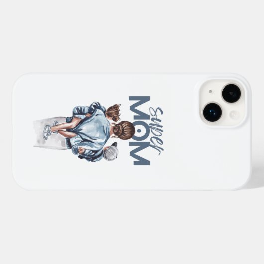 Personalized Super Mom with Son and Daughter Gift Case-Mate iPhoneケース (裏面 (横))