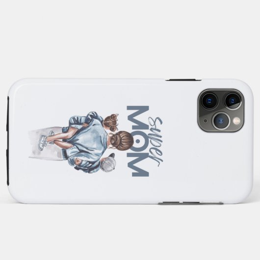 Personalized Super Mom with Son and Daughter Gift Case-Mate iPhoneケース (裏面(横))