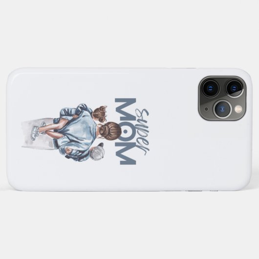 Personalized Super Mom with Son and Daughter Gift Case-Mate iPhoneケース (裏面(横))