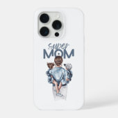 Personalized Super Mom with Son and Daughter Gift iPhoneケース (裏面)