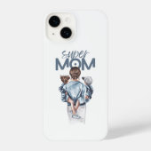 Personalized Super Mom with Son and Daughter Gift iPhoneケース (裏面)
