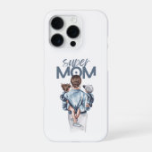 Personalized Super Mom with Son and Daughter Gift iPhoneケース (裏面)
