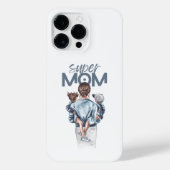 Personalized Super Mom with Son and Daughter Gift iPhoneケース (裏面)