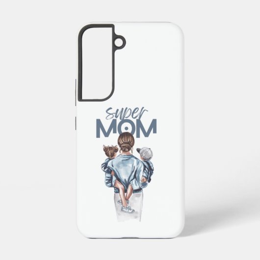 Personalized Super Mom with Son and Daughter Gift Samsung Galaxyケース (裏面)
