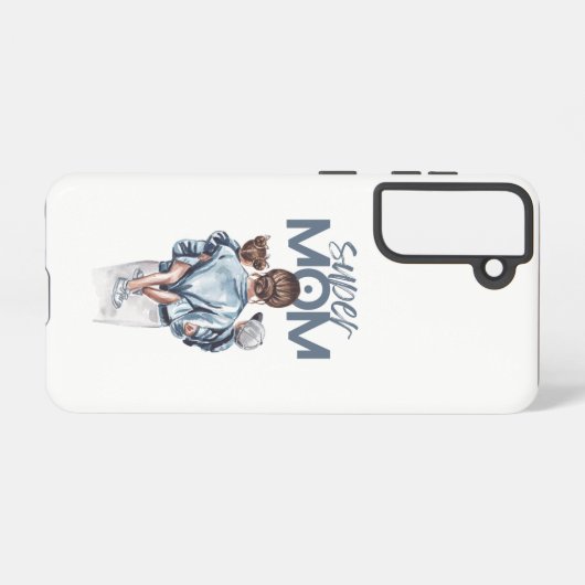 Personalized Super Mom with Son and Daughter Gift Samsung Galaxyケース (裏面横)