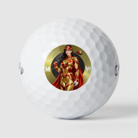 Personalized Superhero Callaway Warbird Golf Balls ゴルフボール (正面)