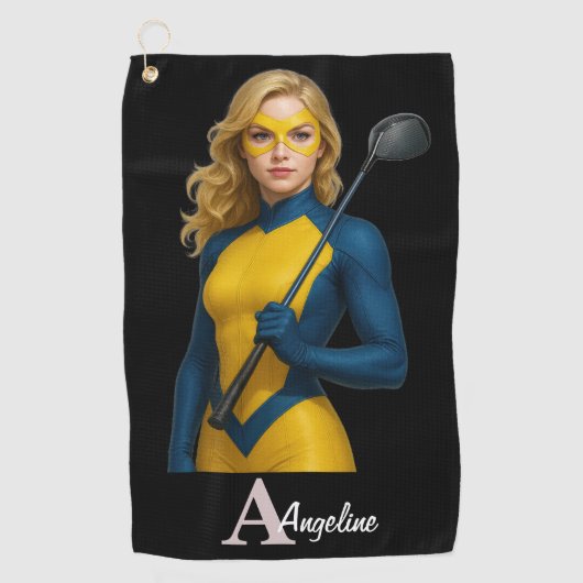 Personalized Superhero Golf Towel ゴルフタオル (正面)