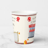 Personalized Sustainable Kawaii Girl Firefighter 紙コップ (右)