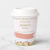 Personalized Sustainable Red Airplane Birthday 紙コップ (裏面)