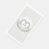 Personalized Swan Wedding Paper Napkins (コーナー)