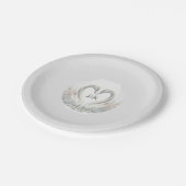 Personalized Swan Wedding Paper Plates ペーパープレート (アングル)