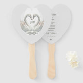 Personalized Swan Wedding Program Hand Fans ハンドファン (正面&裏面)