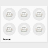 Personalized Swan Wedding Stickers ラウンドシール (シート)
