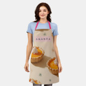 Personalized Sweet Custard Tart Pattern エプロン (着用した状態)