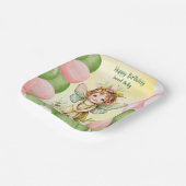Personalized Sweet Fairy 1st Birthday Paper Plates ペーパープレート (傾斜あり)