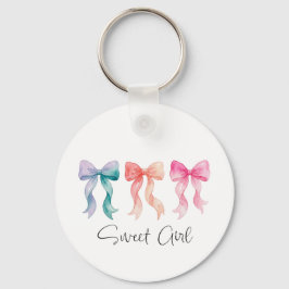 Personalized Sweet Girl Keychain | Custom Name Bow キーホルダー