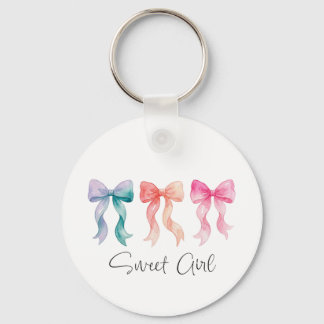 Personalized Sweet Girl Keychain | Custom Name Bow キーホルダー