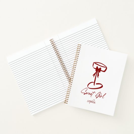 Personalized Sweet Girl Notebook Coquette  ノートブック (内部)