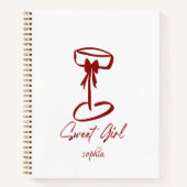 Personalized Sweet Girl Notebook Coquette  ノートブック (正面)