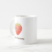 Personalized Sweet Harmony Strawberry  コーヒーマグカップ (正面左)