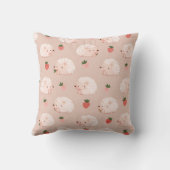 Personalized Sweet Hedgehog & Strawberry Pattern クッション (裏面)
